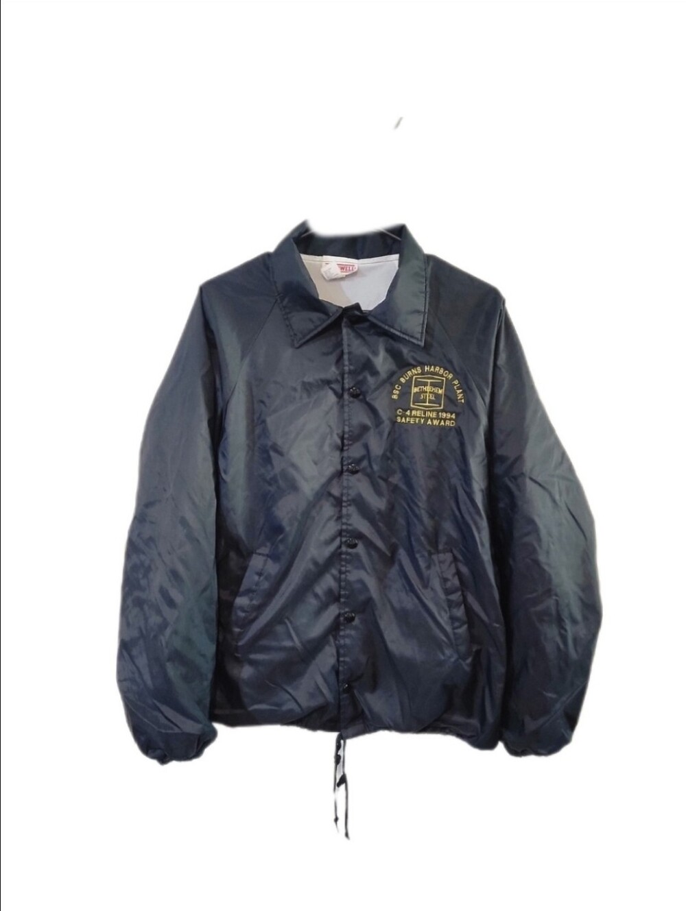 Vintage 90s 1994 Bethlehem Steel BSC Burn Harbor Plant Windbreaker Jacket Medium